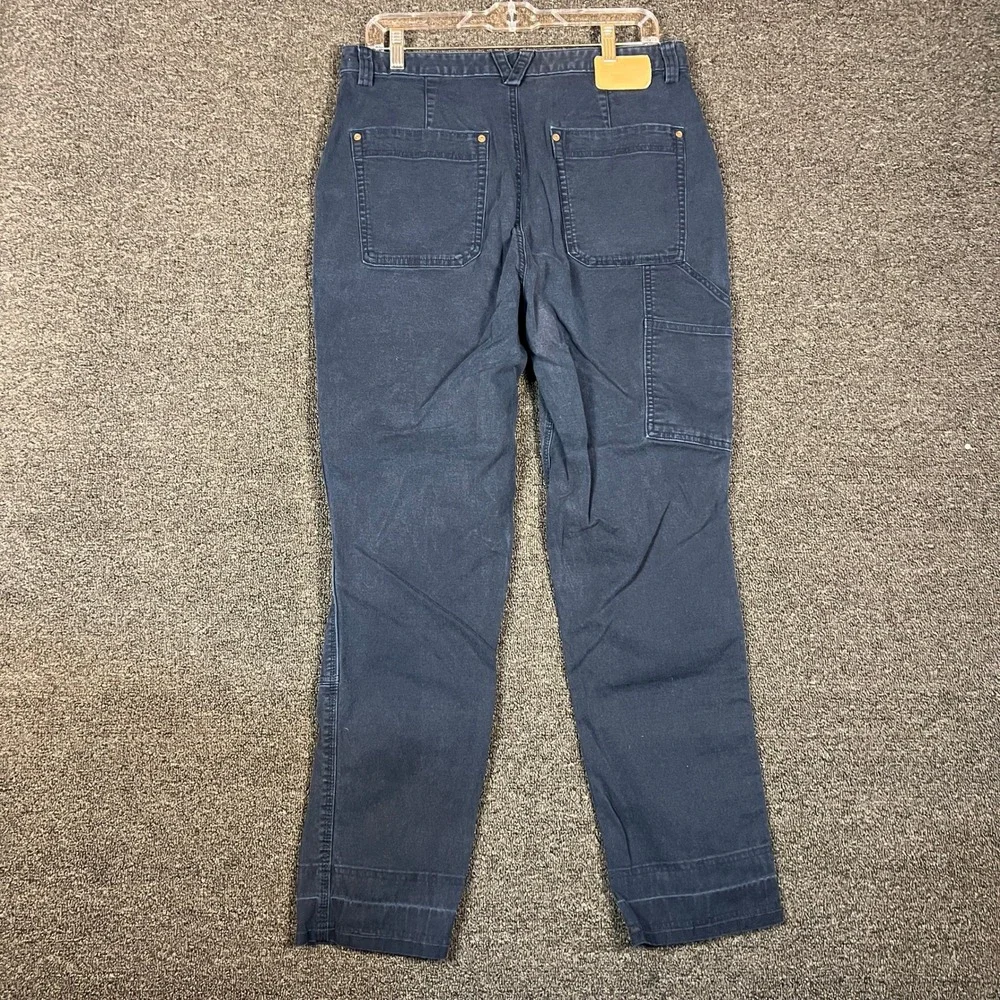 Duluth Trading Co Womens 14x29 Double Front Work Pants Navy Blue Canvas Utility - Picture 2 of 9